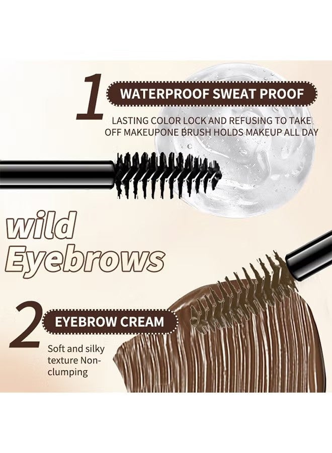 OCHEAL Double Head Styling Stereo Plastic EyeBrow, Waterproof, SmudgeProof Brow Glue with Brush, Quick-Drying, 24HR Brows Makeup for Natural Full Brows, 3D Eyebrow Mascara for Women (#03 Black) - Image 4